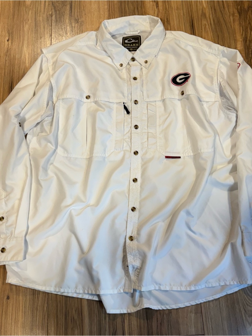 Drake Shirt Georgia Bulldogs UGA Dawgs Men’s 2XL Vented Fishing Button Up